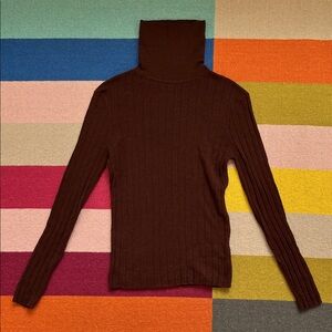 Women's Maroon Turtleneck Sweater